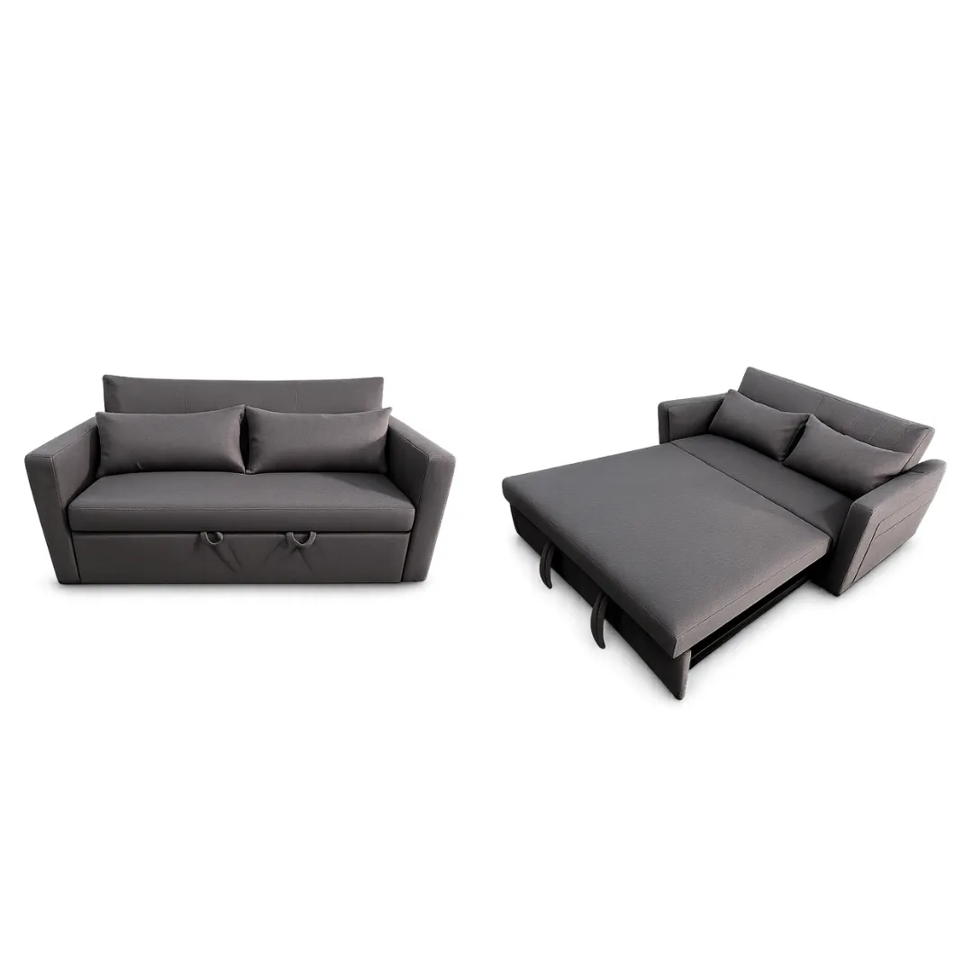 Sofa Cama Textil Gris