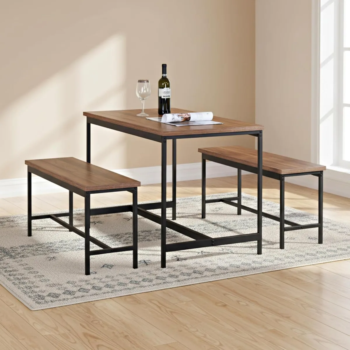 Juego De Mesa Con Banco De 3 Pza 110 X 60 X 75