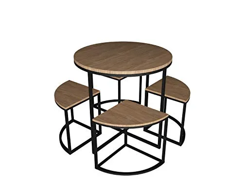 Mesa Redonda Con Taburetes 80 X 75 Cms